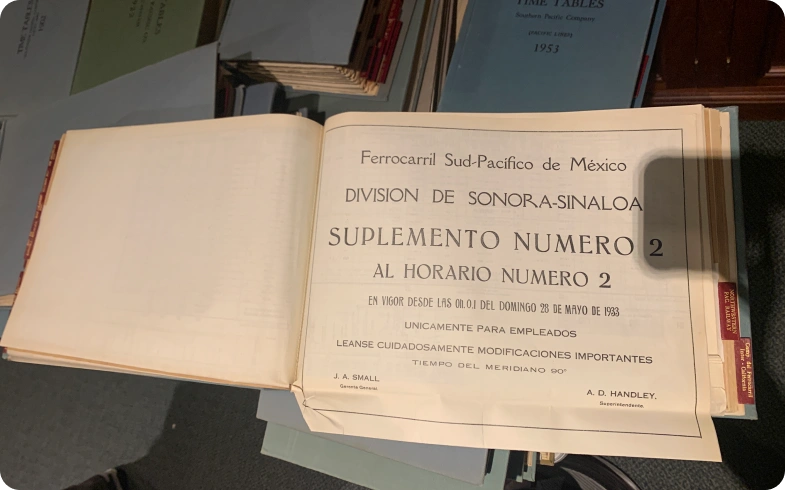 1933 Ferrocarril Sud-Pacífico de México supplement digitized for California State Library by eRecordsUSA