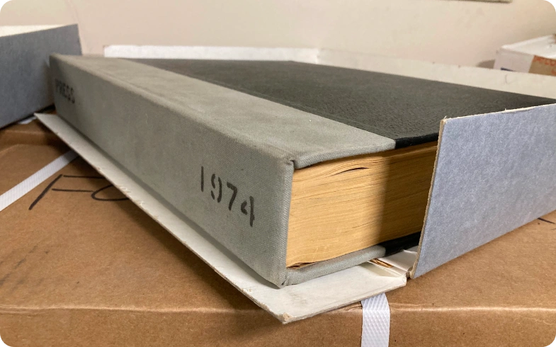 Digitized 1974 Campbell Press bound volume preserved for archival scanning