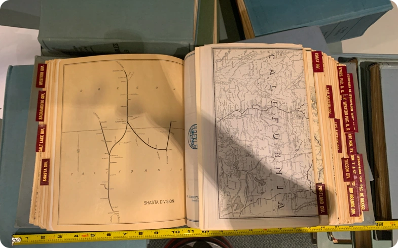 Historic railway maps of California's Shasta Division digitized for California State Library
